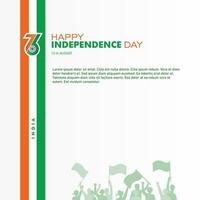 76 year Happy independence day India, 15th August, Template for Poster, Banner, Advertising, or Greeting card vector