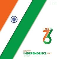 76 año contento independencia día India, 15 agosto, modelo para póster, bandera, publicidad, o saludo tarjeta vector