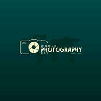 World photography day vector, typography design with camera. good template for world photography day design. vector