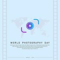 World photography day vector, typography design with camera. good template for world photography day design. vector