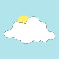 cloud, sun. it's cloudy in the sky vector