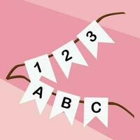 flags with letters and numbers on the thread vector