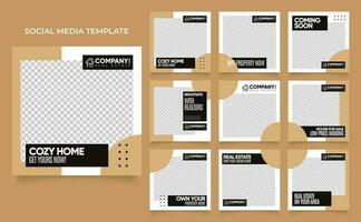 social media template banner house architecture service promotion vector