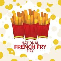 national french fry day design template for celebration. french fry vector design. french fries illustration.