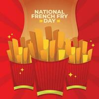 national french fry day design template for celebration. french fry vector design. french fries illustration.