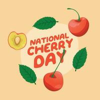national cherry day design template for celebration. flat cherry vector design. cherry fruit vector.
