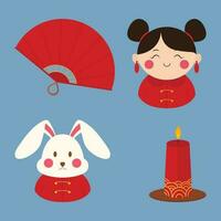 Chinese New Year cute simple icon vector arts