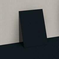 Single empty black paper sheets. Paper mockup for branding. photo