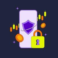 A data security system for trading online. vector