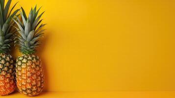 Ripe pineapple mockup and copy space with a gradient background, photo