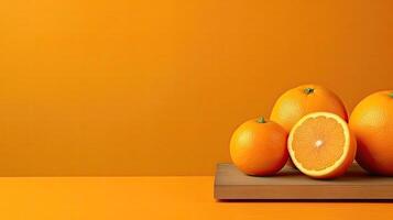 Ripe orange mockup and copy space with a gradient background, photo