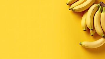 maduro plátano Bosquejo y Copiar espacio con un degradado fondo, generativo ai foto