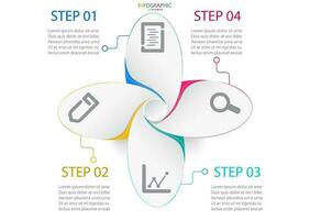 Infographic flower design with have 4 options or steps vector