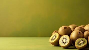 Ripe kiwi mockup and copy space with a gradient background, photo