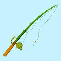 Fishing rod in vintage style vector