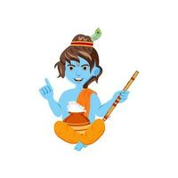 Krishna with makhan Vector Art