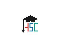 moderno hsc letra educación inicial logo diseño vector icono.