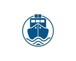 Modern Ship Logo Design Icon Vector Graphic Template.