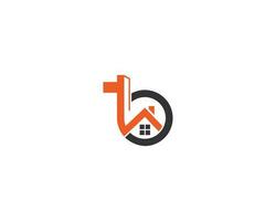 Abstract TB And BT Letter House And Home Repair Improvement Renovation Logo Icon Design Vector Template.