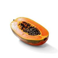 Fresh papaya isolated on white background. photo