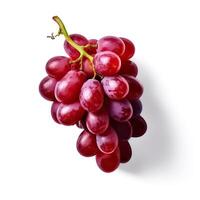 Fresh red grapes isolated on white background. photo