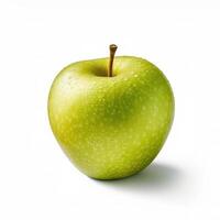 Fresh green apple isolated on white background. photo