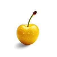 Fresh yellow cherry isolated on white background. photo