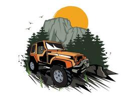 offroad adventure jeep T Shirts logo designs vector