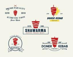 shawarma logo para restaurantes y mercados. vector ilustración.