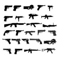 Set of various modern and old weapons vector illustration.