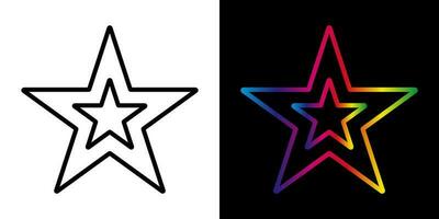 Star line vector art gradient color on white background.