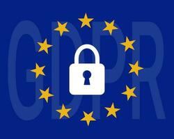 general datos proteccion regulación gdpr candado vector ilustración.