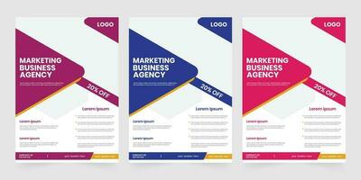 New business agency print a4 page leaflet or annual cover page design vector