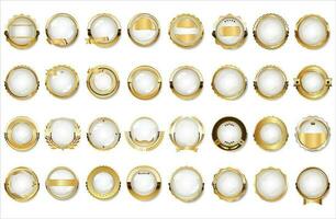 Golden empty labels retro vintage design vector collection