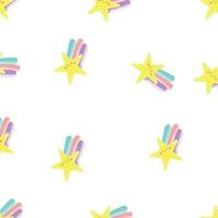 Cute Shooting Stars Seamless. Vector illustration for wallpaper, textile, wrapping, scrapbooking, apparel, stationary, surface pattern design.