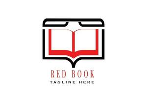 book logo with red and black outline, suitable for use for store and library logos vector
