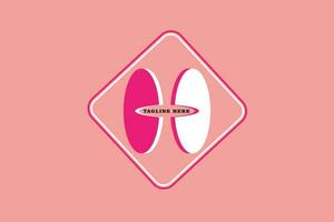 illustration of two circles with a box isolated on pink background vector