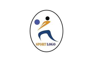 vóleibol deporte logo imagen, con ilustración de vóleibol jugador vector