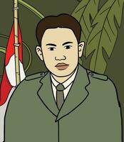 yogyakarta héroe retrato ilustración. contento indonesio nacional héroes día vector