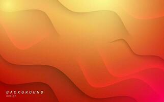 Abstract red orange wave shape background vector