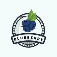 Blueberry Logo, Garden Farm Fresh Fruit Vector, Elegant Simple Design, Symbol Illustration Template vector