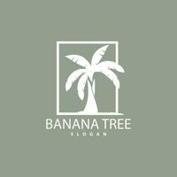 Banana Tree Logo, Banana Tree Simple Silhouette Design, Plant Icon Symbol Vector Illustration