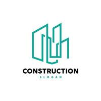 edificio logo, vector para edificio construcción, prima sencillo línea diseño