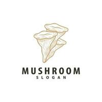 Mushroom Logo, Retro Minimalist Design, Food Vector, Mushroom Plant, Icon Illustration Symbol vector