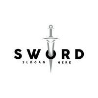 Sword Logo, Fighter War Weapon Vector, Premium Retro Vintage Typography Design vector