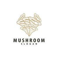 Mushroom Logo, Retro Minimalist Design, Food Vector, Mushroom Plant, Icon Illustration Symbol vector