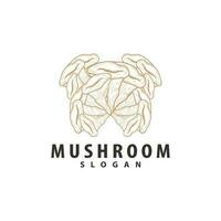 Mushroom Logo, Retro Minimalist Design, Food Vector, Mushroom Plant, Icon Illustration Symbol vector