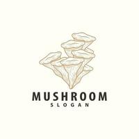 Mushroom Logo, Retro Minimalist Design, Food Vector, Mushroom Plant, Icon Illustration Symbol vector