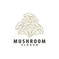 Mushroom Logo, Retro Minimalist Design, Food Vector, Mushroom Plant, Icon Illustration Symbol vector