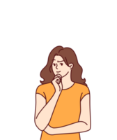 Woman with robot arms behind thinks about introduction of AI and robotic in business processes png